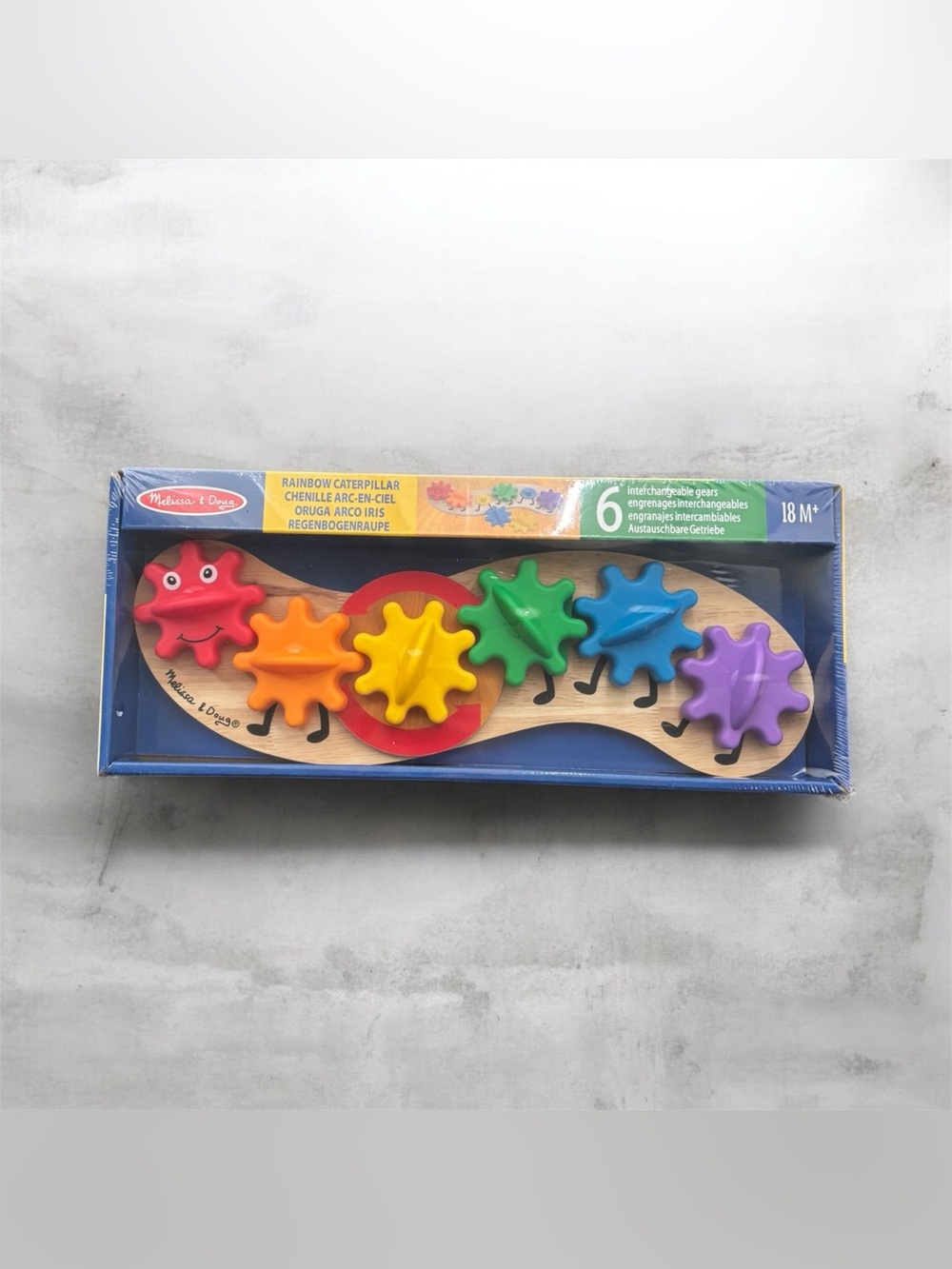 NEW Melissa & Doug Rainbow Caterpillar Interchangeable Gears Kid Toy Multicolor